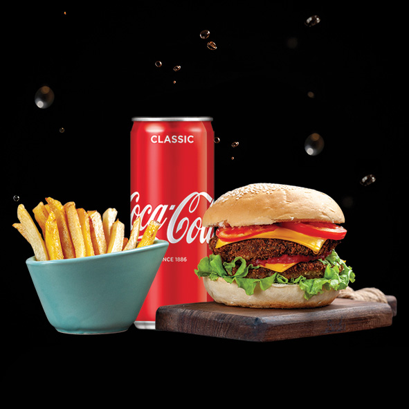 Doppel-Cheeseburger Menu