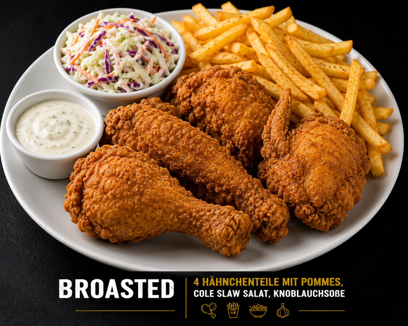 Broasted (Halbes Hähnchen)