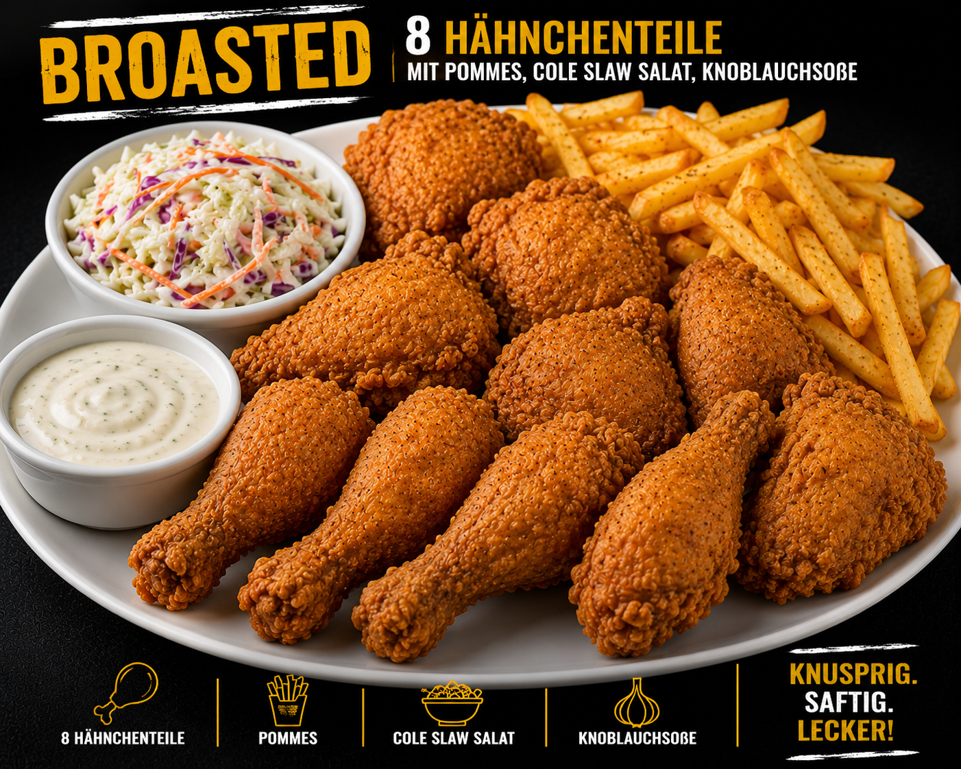 Broasted (Ganzes Hähnchen)
