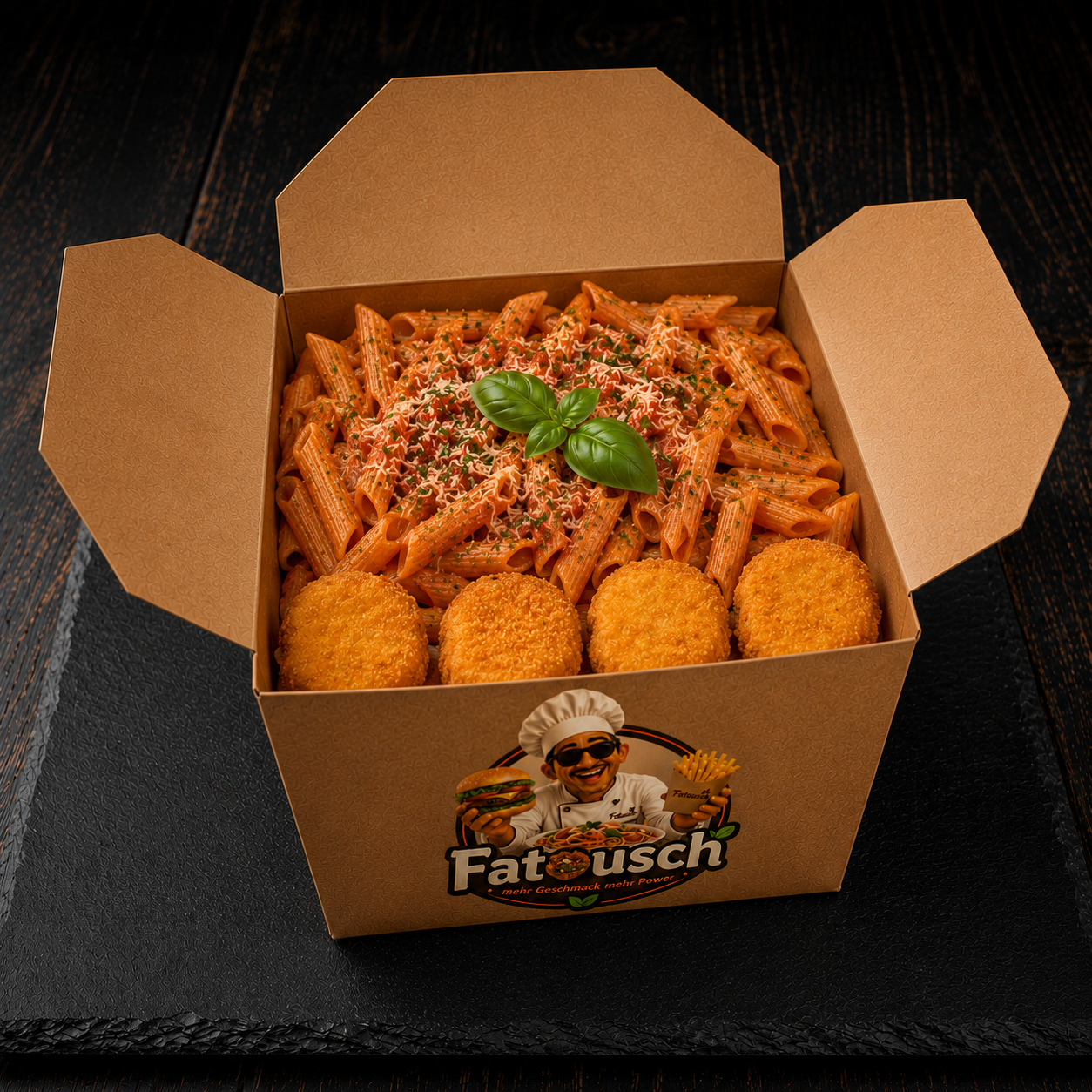 PENNE-BOX MIT NUGGETS